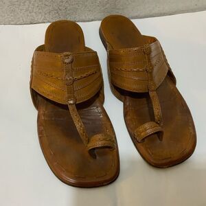 Cole Haan Sandals Womens 9 AA Light Brown Open Toe Western Flats